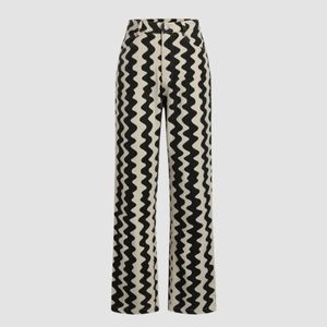 Wavy Retro Straight Leg Trousers 2XL